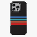 Black Retro Stripes Phone Case – Minimal Racing Lines Cover