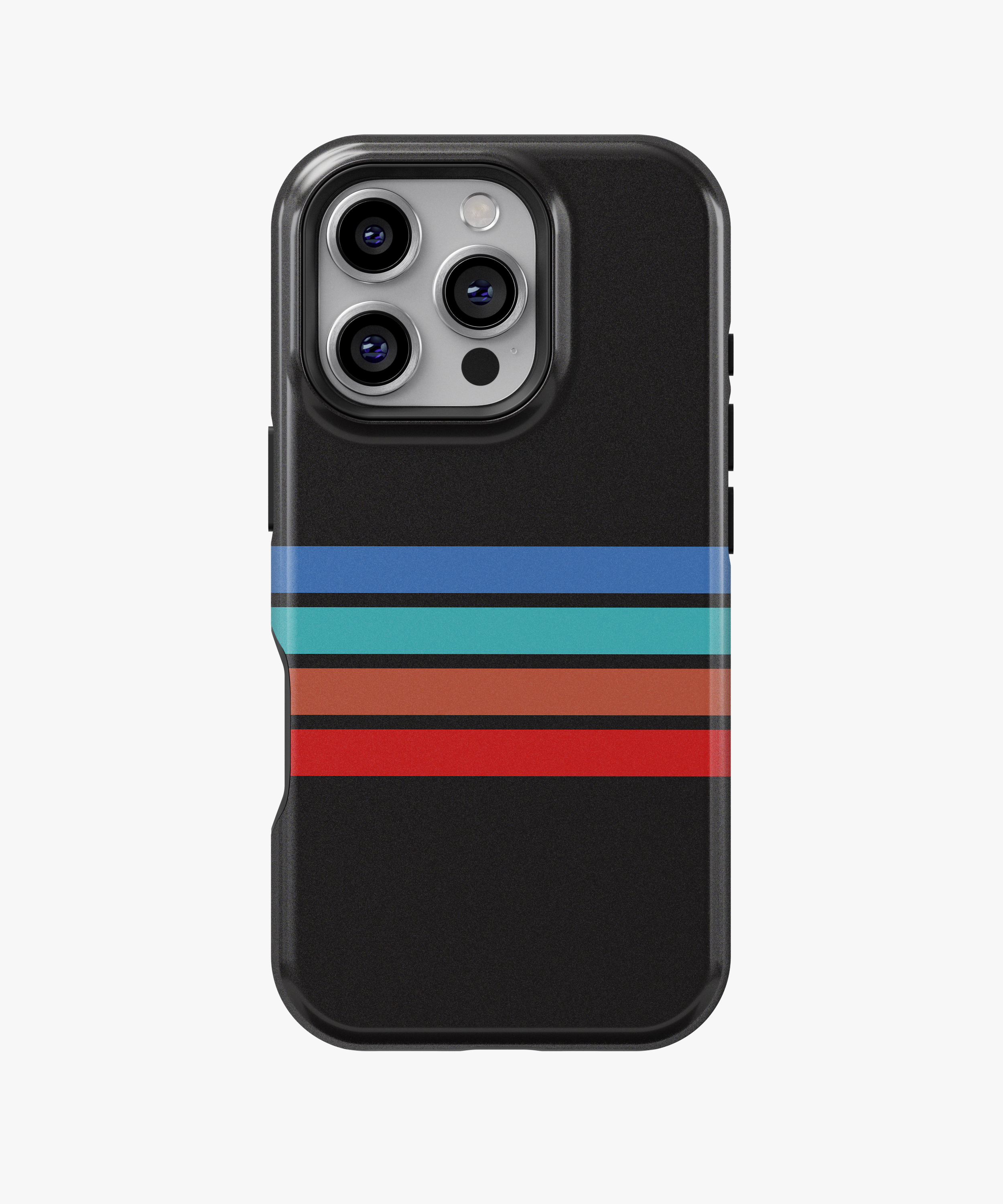 Black Retro Stripes Phone Case – Minimal Racing Lines Cover