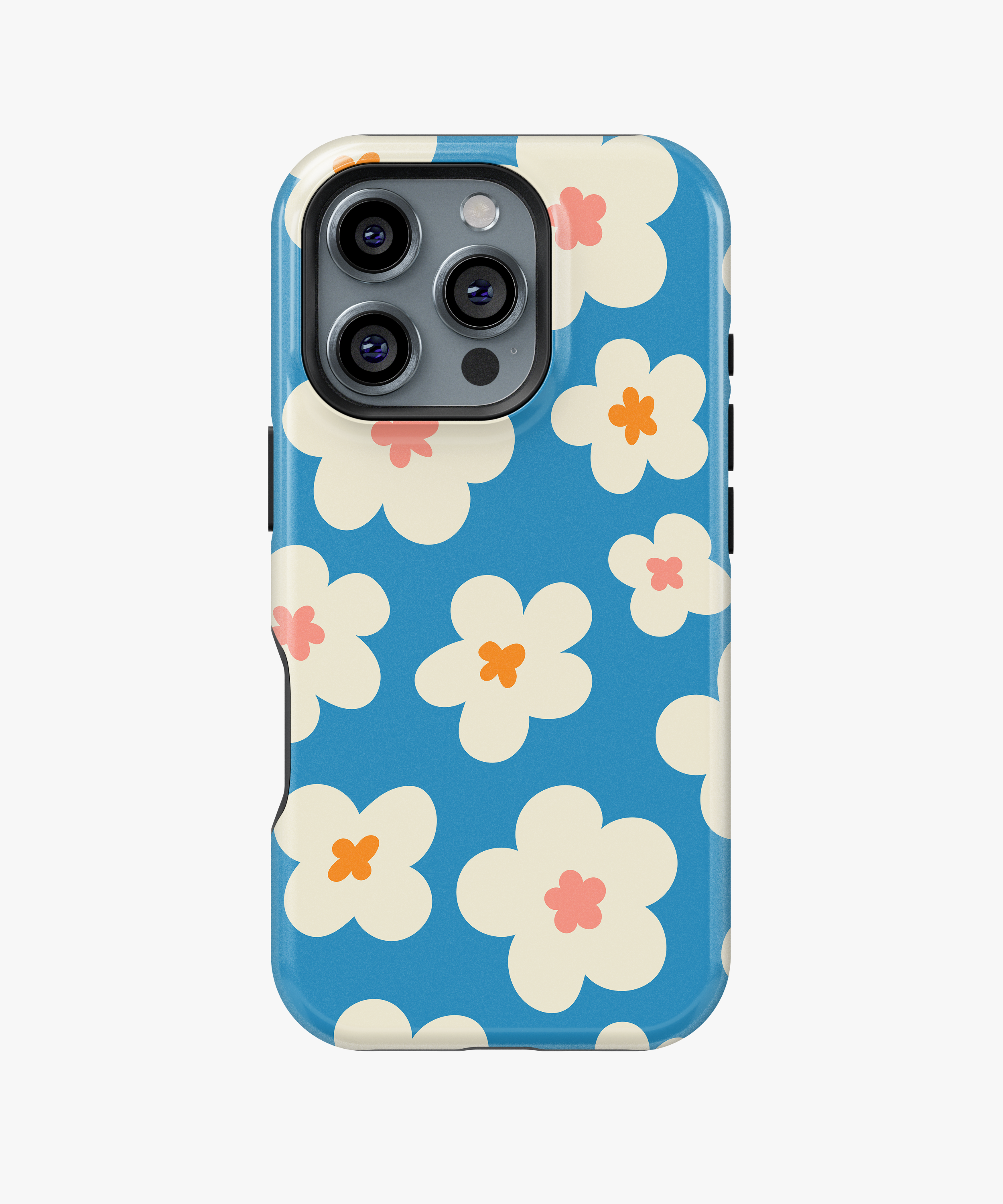 Blue Multi-Color Daisy Phone Case | FireBornGuard Boho Bloom Cover