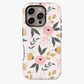 Soft Floral Phone Case – Pink and Yellow Flowers on Cream