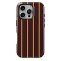 Maroon Gold Vertical Stripe Phone Case | Luxe Nautical Vintage Pattern