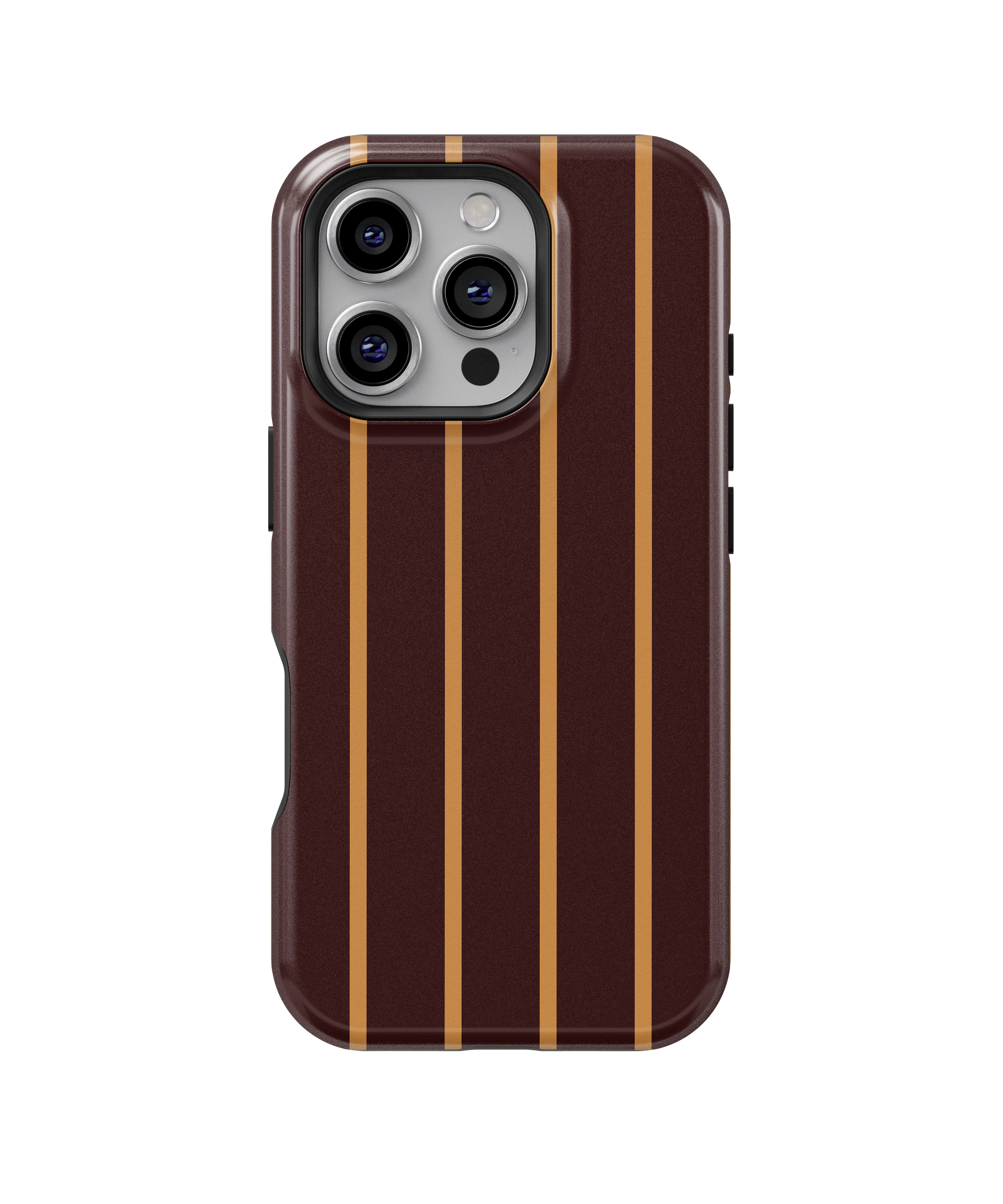 Maroon Gold Vertical Stripe Phone Case | Luxe Nautical Vintage Pattern