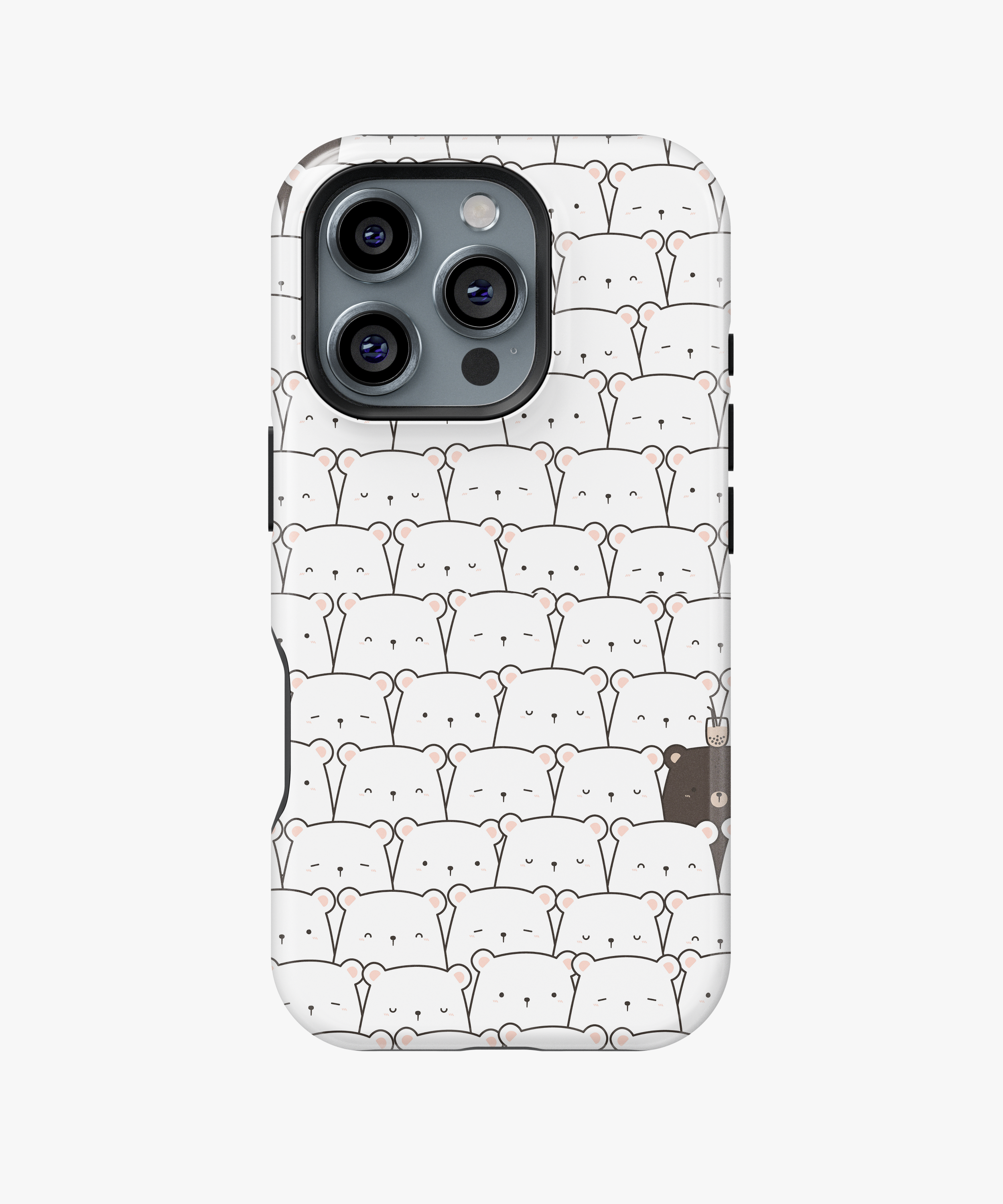 Kawaii Polar Bear Crowd Phone Case – Cute Minimal Cover