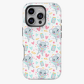 Cute Koala Angel Phone Case – Kawaii Hearts Pattern on White