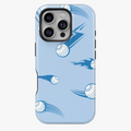 Sky Blue Baseball Phone Case with Flaming Ball Pattern