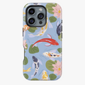 Colorful Koi Lotus Case - Fish Lily Pad Phone Cover