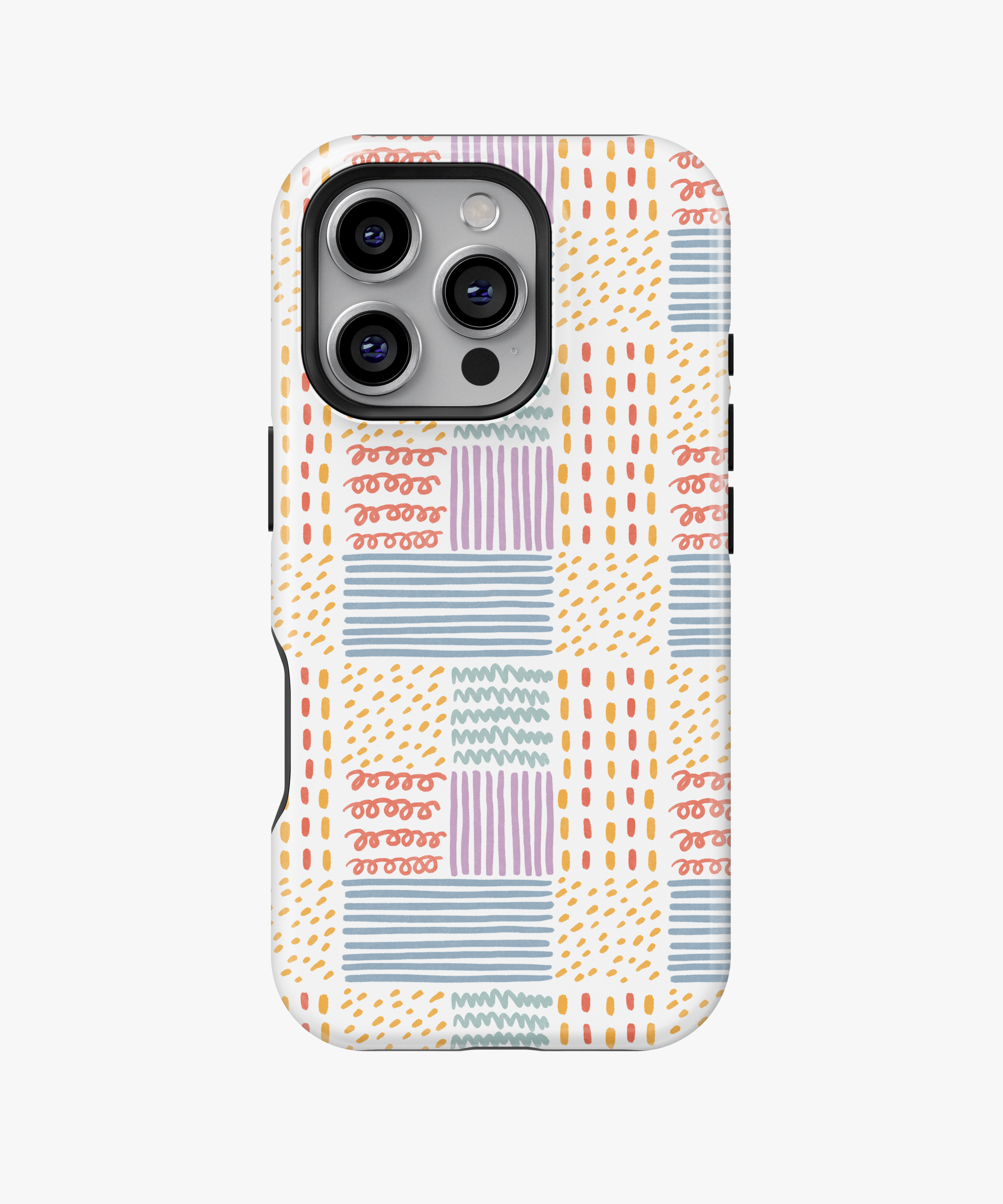 Pastel Doodle Grid Phone Case