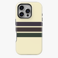 Cream Retro Stripe Phone Case – Minimal Brown & Green Lines