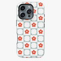 Red Daisy Checkered Phone Case | FireBornGuard Boho Floral Cover