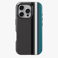 Charcoal Racing Stripe Phone Case – Minimal Teal & Grey Line Cover