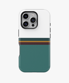 Teal Retro Stripe Phone Case – Minimal Racing Line Cover