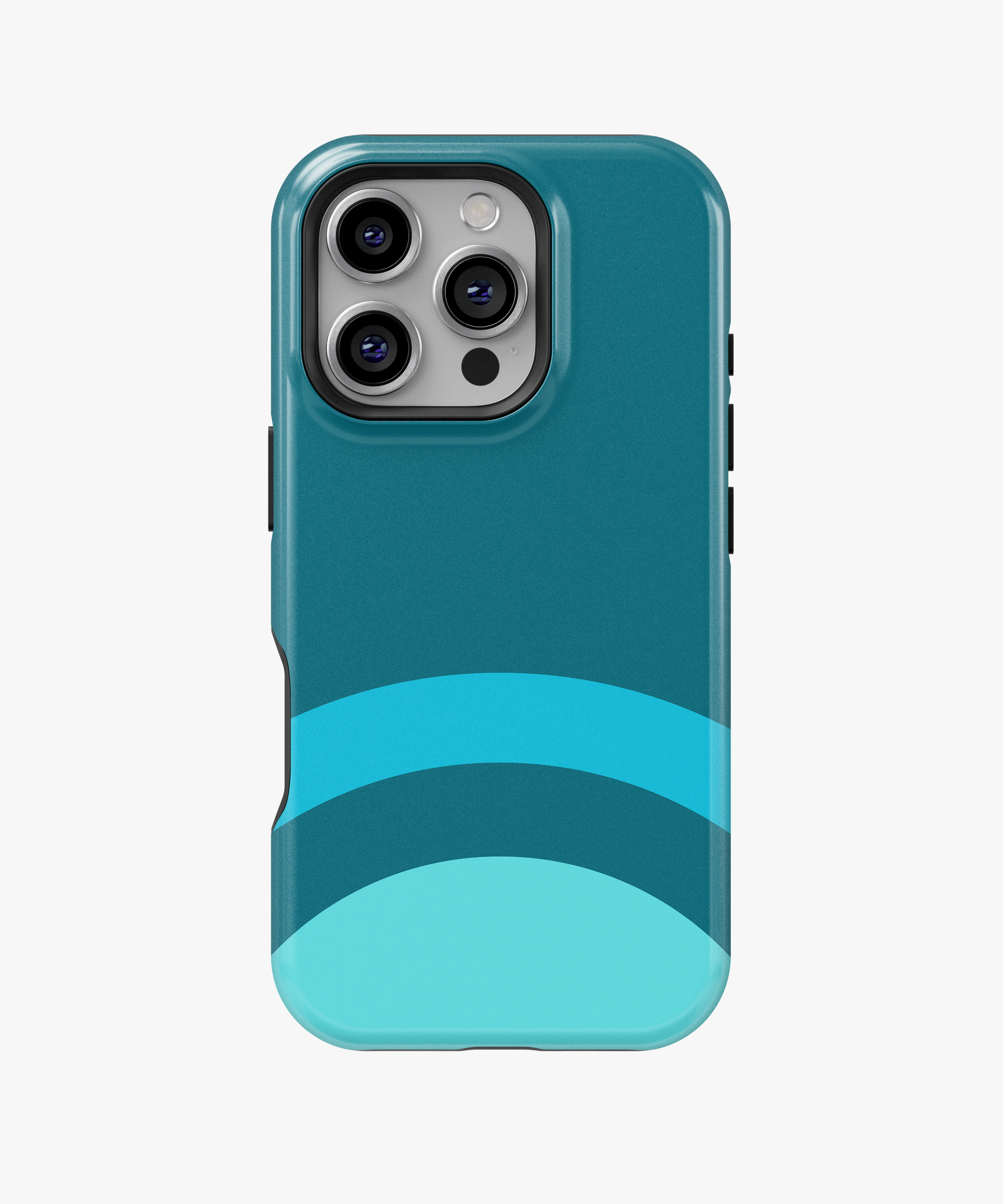 Teal Wave Arc Phone Case – Minimal Ocean Curve Design