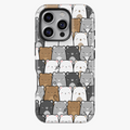 Kawaii Bear Crowd Phone Case – Cute Neutral Bears on White