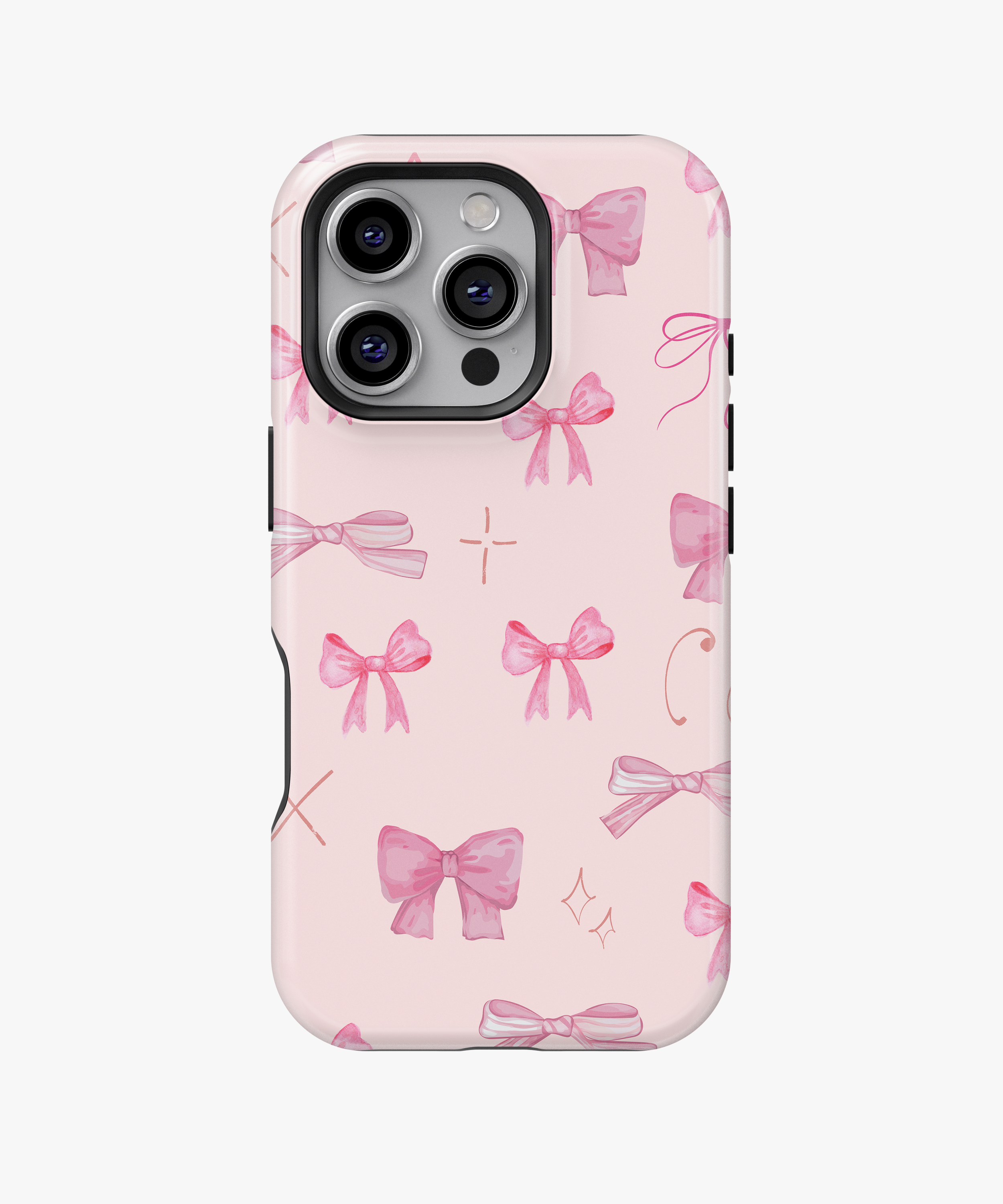 Pink Bow Phone Case – Cute Girly Ribbon Design on Pastel Pink