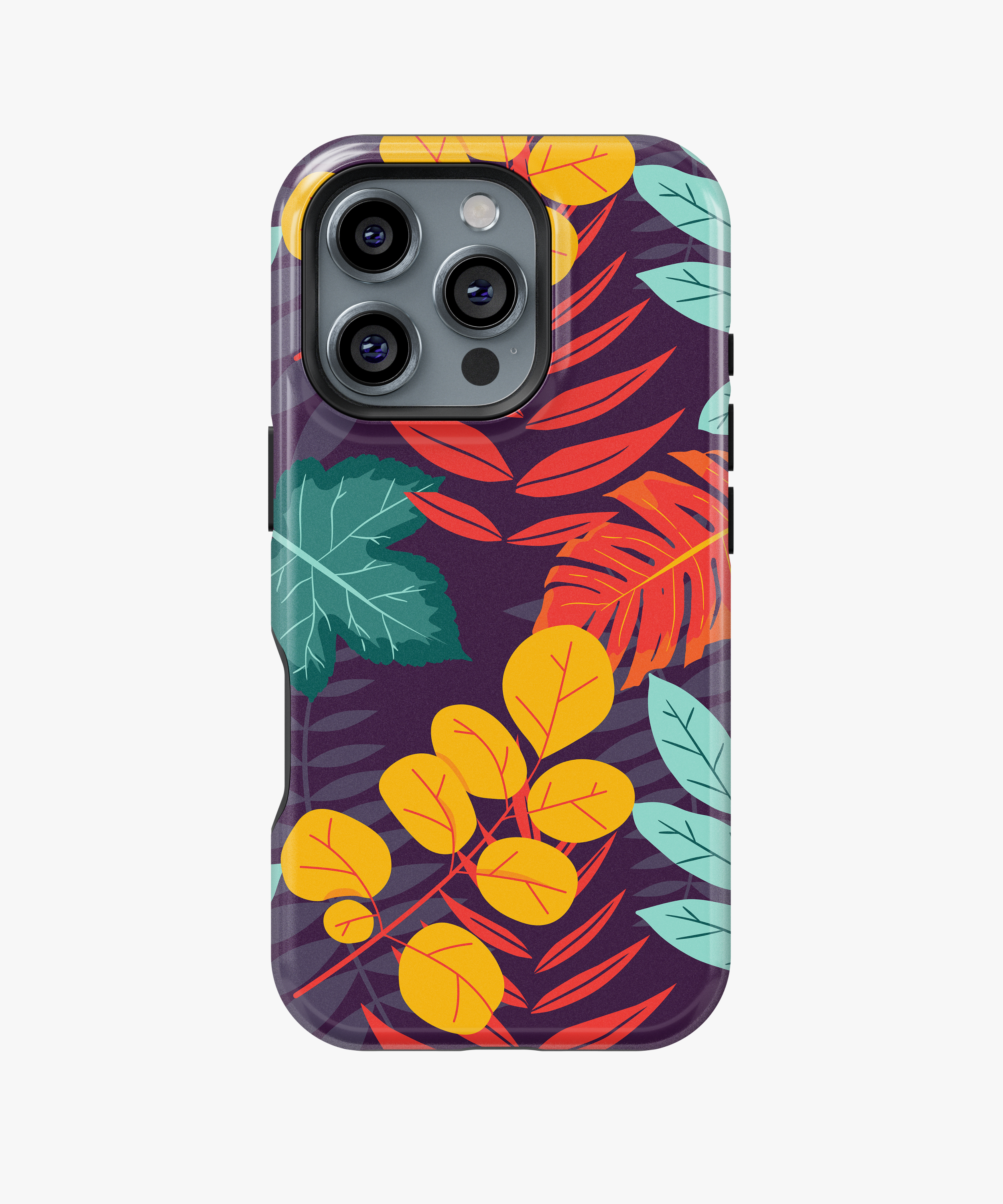 Purple Tropical Leaf Phone Case | FireBornGuard Vibrant Nature Cover