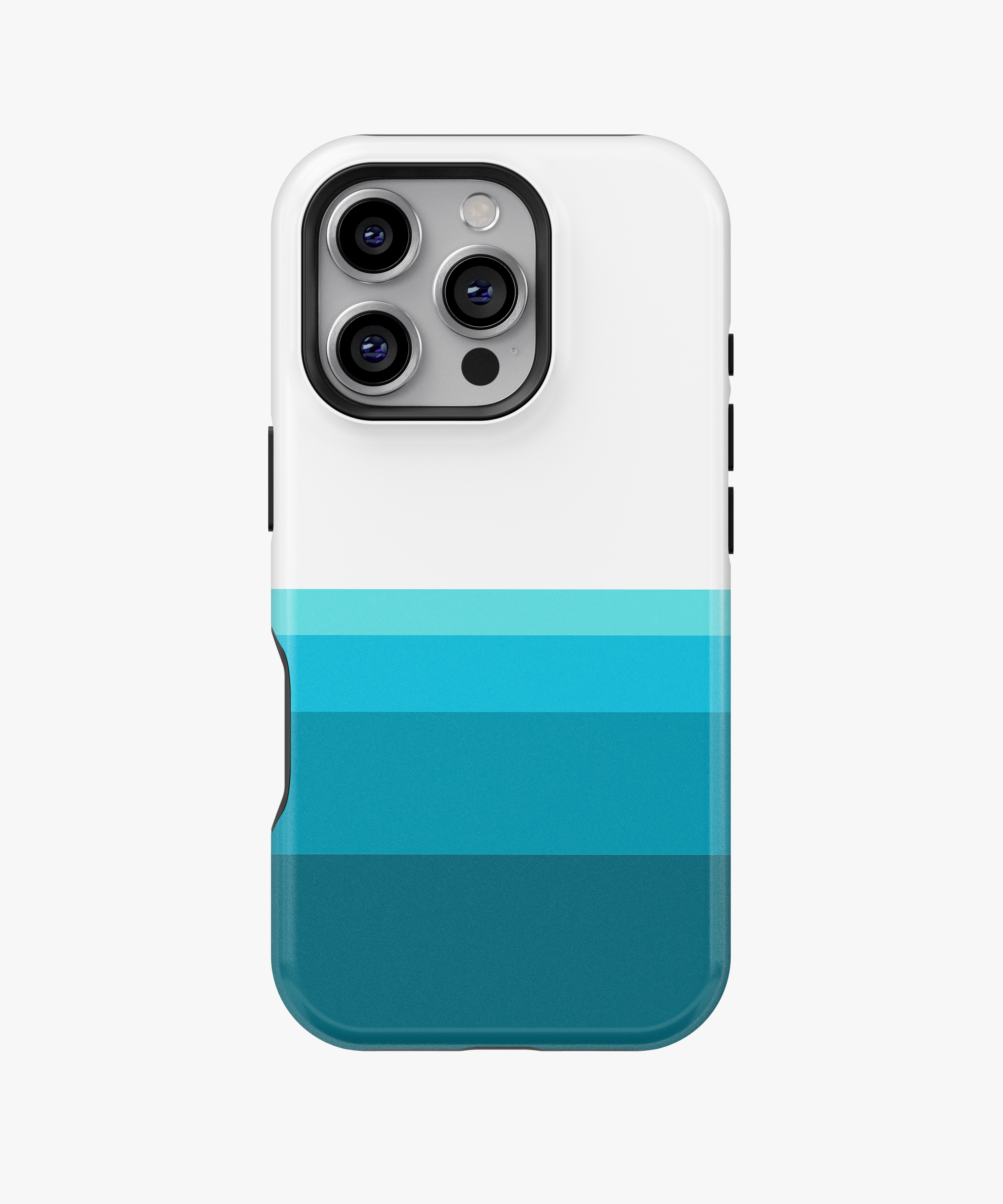 Ocean Teal Gradient Stripes Phone Case – Minimal Aqua Ombre Cover