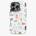 Cute Doodle Town Phone Case – Pastel Houses