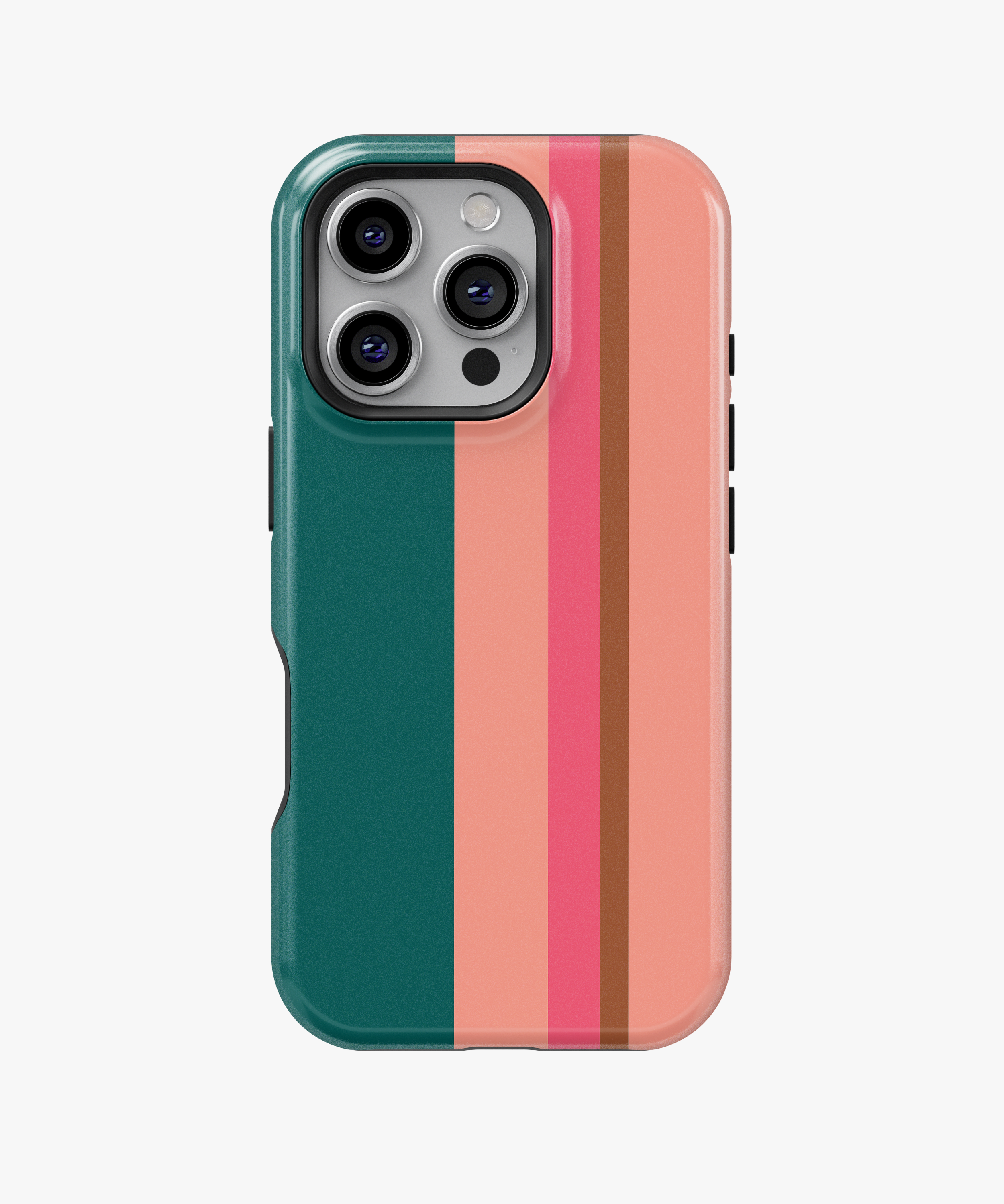 Peach and Teal Striped Phone Case