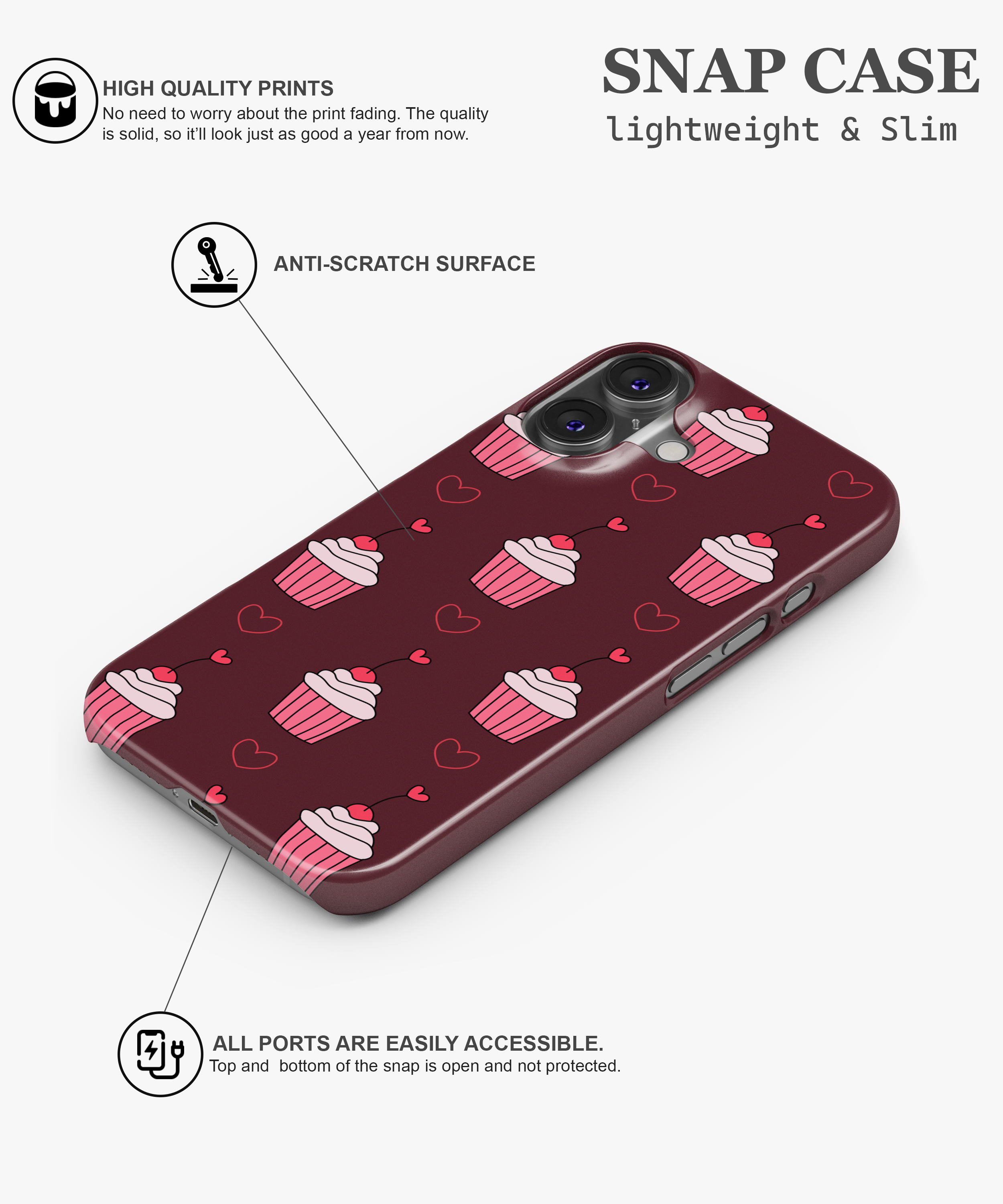 Cute Cupcake Phone Case – Pink Dessert Cover – FireBorn Guard Cute Cupcake Phone Case – Pink Dessert Cover – FireBorn Guard