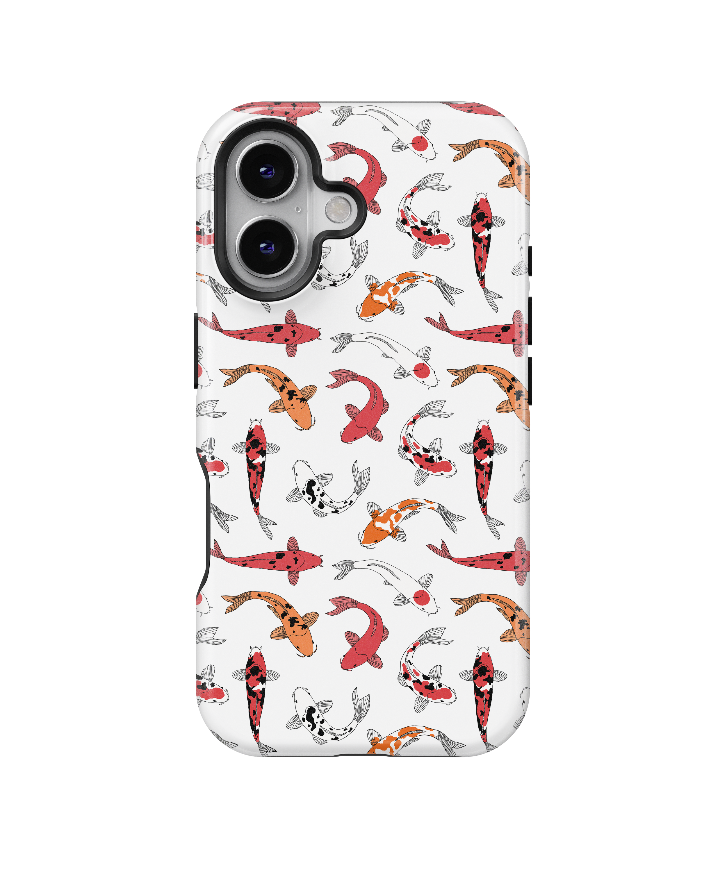 White Koi Fish Case | Red Carp Pattern Phone Cover