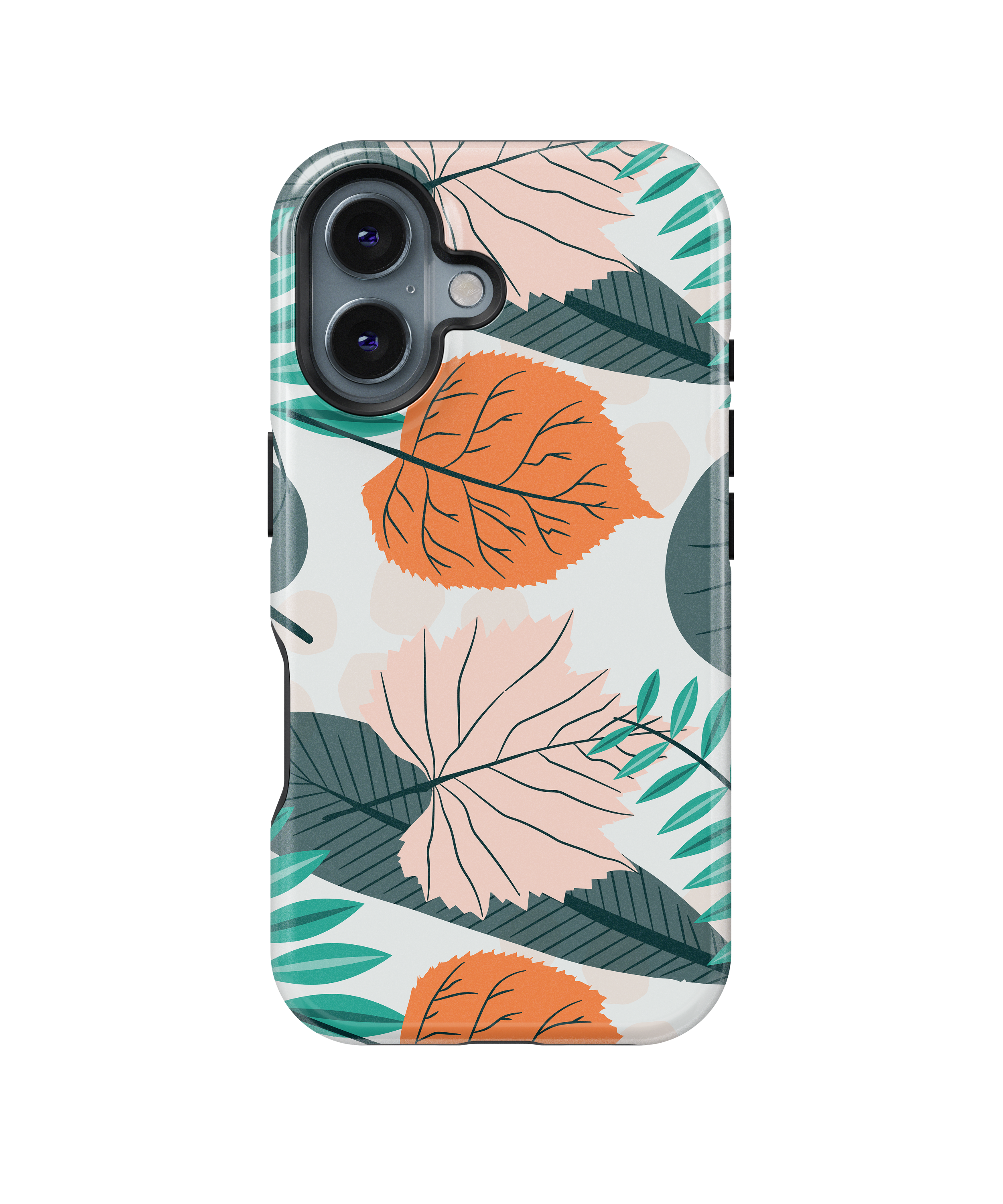 Peach Leaf Pattern Phone Case | FireBornGuard Minimal Nature Cover